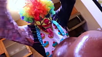 Clown turns pornstar ass into a real birthday cake
